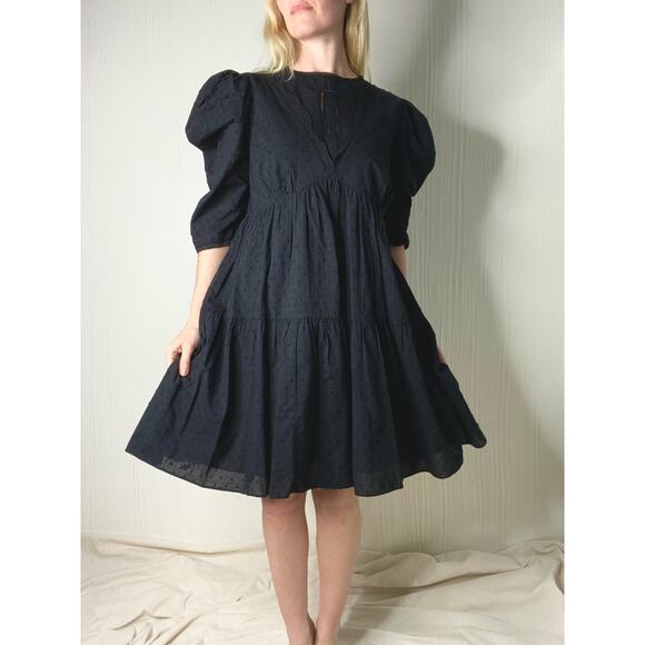 FOREVER THAT GIRL Jane Tunic Lace Black Cotton Minidress NWT US MEDIUM ANTHRO - Picture 2 of 13